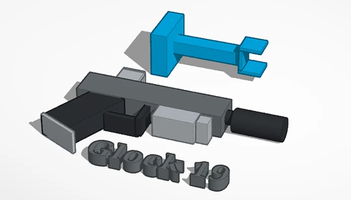 Mô hình súng Glock và đế trưng bày in 3D độc đáo - Image 1