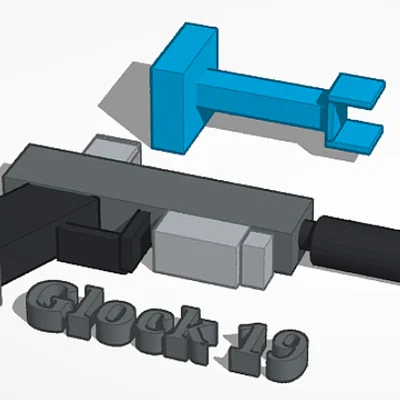 Mô hình súng Glock và đế trưng bày in 3D độc đáo