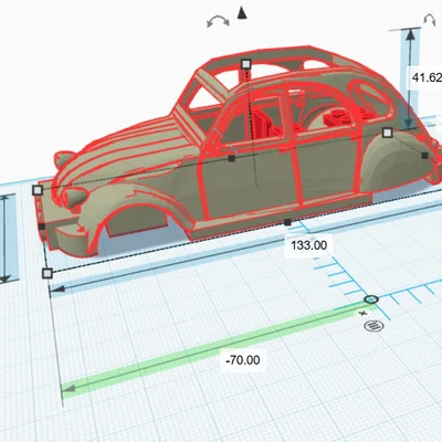 Mô hình xe Citroen 2CV Charleston in 3D tương thích với LEGO
