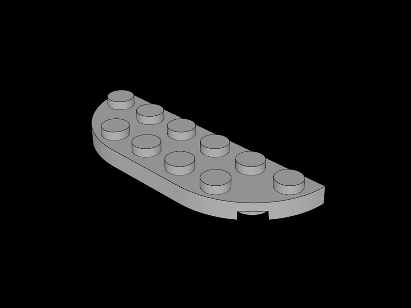 Mẫu in 3D tấm ghép Lego 2x6 bo góc tương thích chuẩn - Image 1