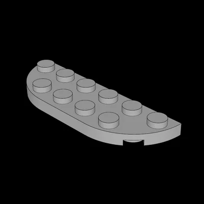 Mẫu in 3D tấm ghép Lego 2x6 bo góc tương thích chuẩn