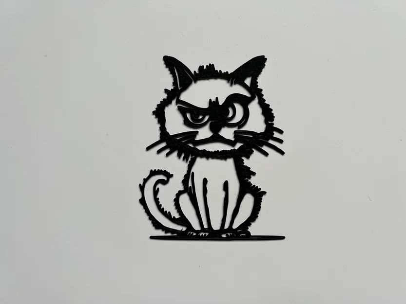 Mô hình trang trí treo tường Mèo Giận Dữ (Angry Cat) in 3D - Image 1