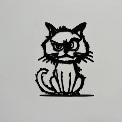 Mô hình trang trí treo tường Mèo Giận Dữ (Angry Cat) in 3D