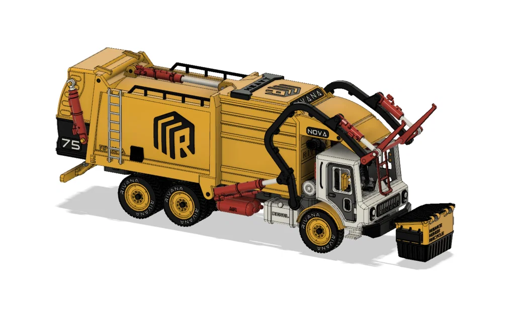 Mô hình xe rác tự đổ thùng trước (Bản cơ bản) - Image 3