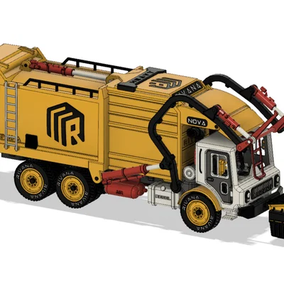 Mô hình xe rác tự đổ thùng trước (Bản cơ bản)