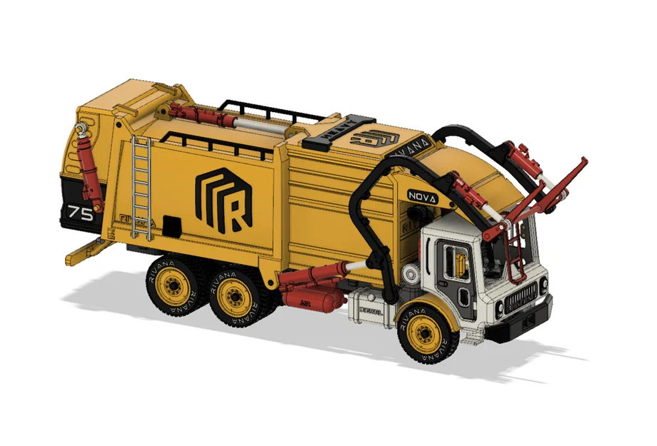 Mô hình xe rác tự đổ thùng trước (Bản cơ bản) - Image 4