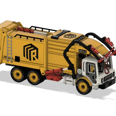 Mô hình xe rác tự đổ thùng trước (Bản cơ bản)