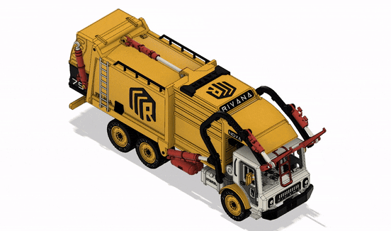 Mô hình xe rác tự đổ thùng trước (Bản cơ bản) - Image 5