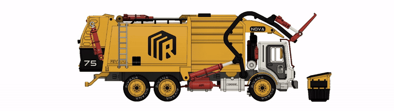 Mô hình xe rác tự đổ thùng trước (Bản cơ bản) - Image 12