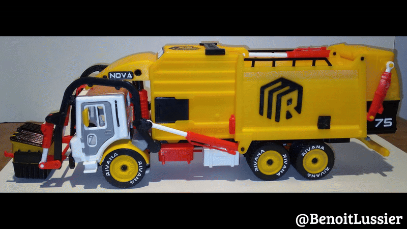 Mô hình xe rác tự đổ thùng trước (Bản cơ bản) - Thumbnail 13