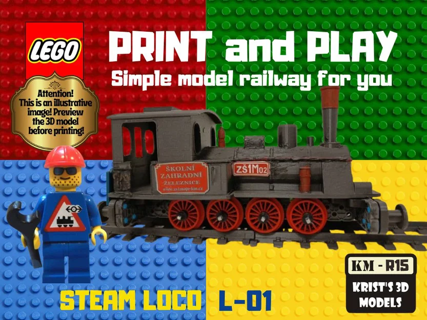 Mô hình đầu tàu hơi nước LEGO Steam Loco 01 in 3D cực chất - Image 1
