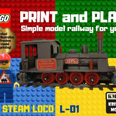 Mô hình đầu tàu hơi nước LEGO Steam Loco 01 in 3D cực chất