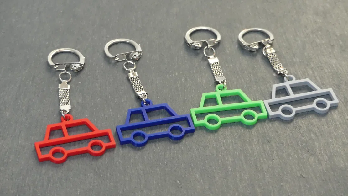 Móc Khóa 2D – Hình Xe Hơi (Dạng Outline) - Image 2