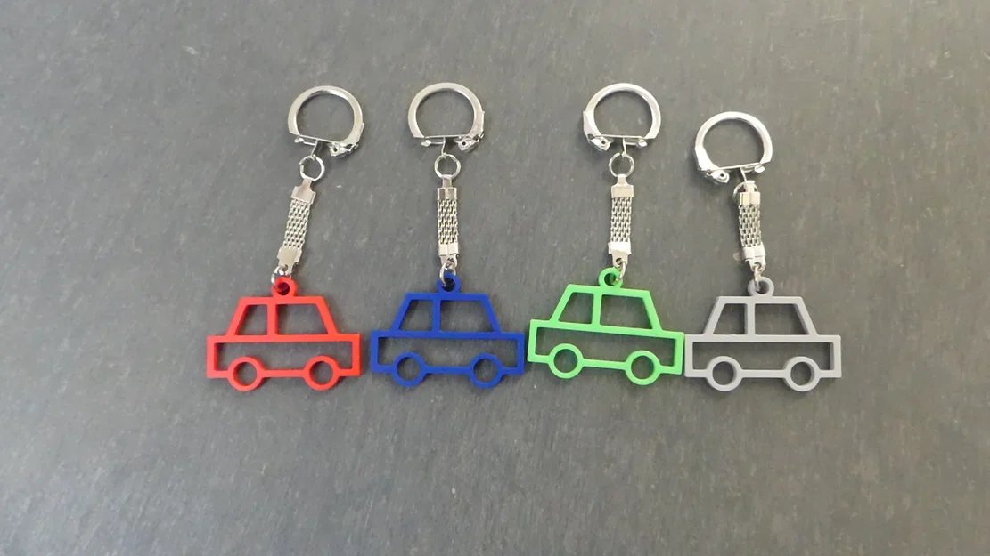 Móc Khóa 2D – Hình Xe Hơi (Dạng Outline) - Image 3