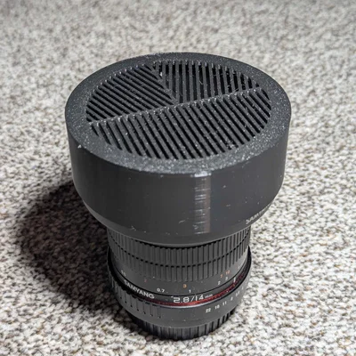 Mặt nạ lấy nét Bahtinov cho ống kính Samyang 14mm in 3D