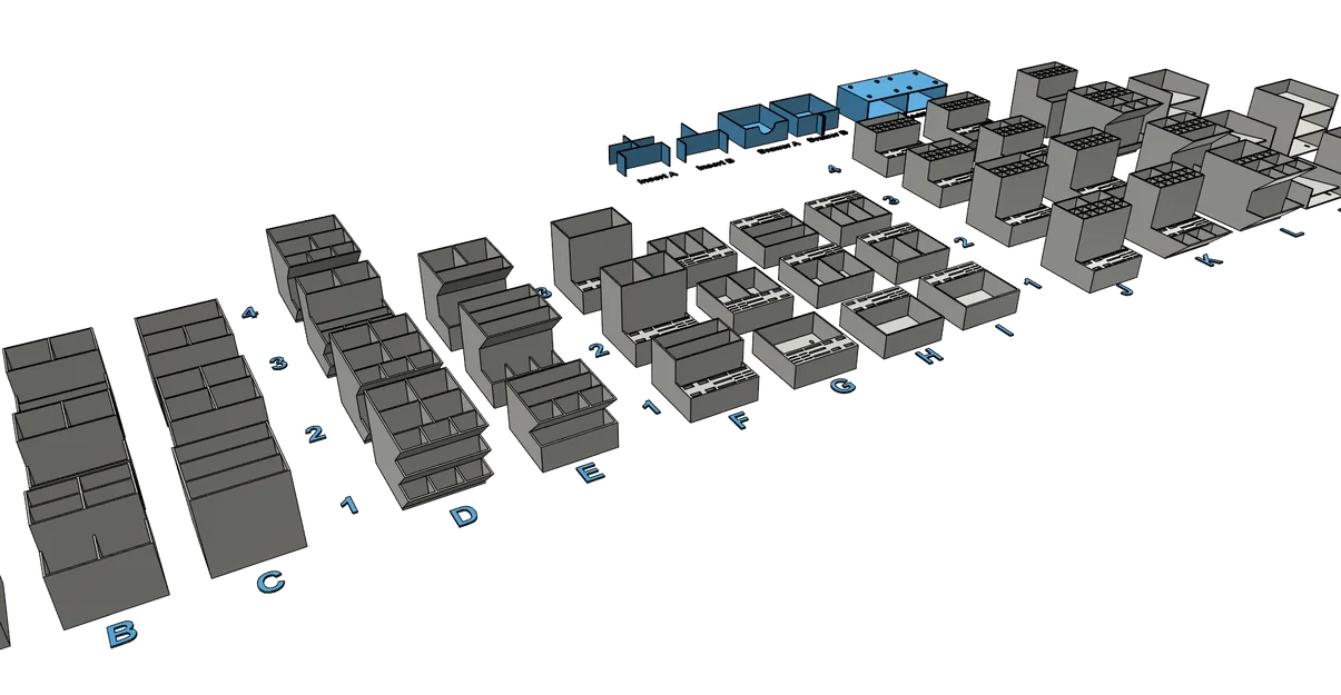 Bộ khay đựng đồ dùng bàn làm việc đa năng, in 3D dễ dàng không cần support - Image 1