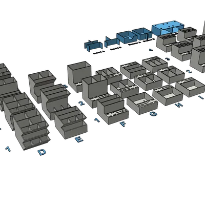 Bộ khay đựng đồ dùng bàn làm việc đa năng, in 3D dễ dàng không cần support