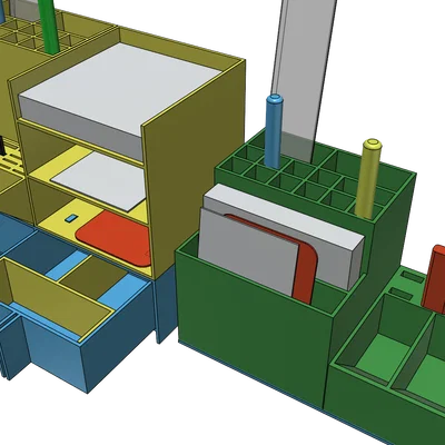 Bộ khay đựng đồ dùng bàn làm việc đa năng, in 3D dễ dàng không cần support