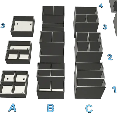 Bộ khay đựng đồ dùng bàn làm việc đa năng, in 3D dễ dàng không cần support