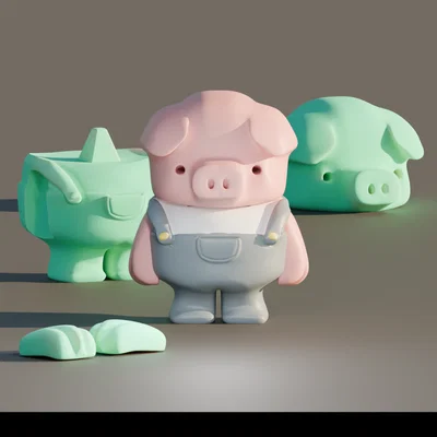 Mô hình chú heo đáng yêu (Pig) trang trí bàn làm việc siêu dễ thương