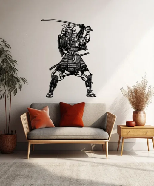 Mẫu tranh treo tường Samurai Nhật Bản in 3D độc đáo - Image 1