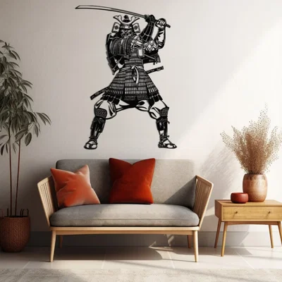 Mẫu tranh treo tường Samurai Nhật Bản in 3D độc đáo