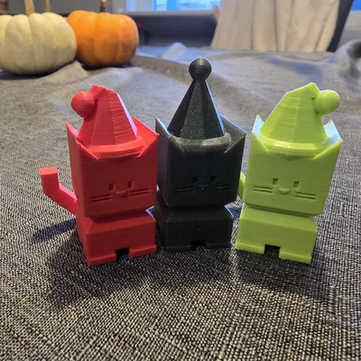 Mô hình Mèo Calicat Giáng sinh in 3D cực đáng yêu