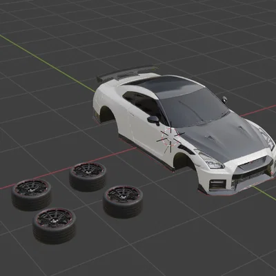 Mô hình Nissan GT-R độ chi tiết cao (High-Poly)