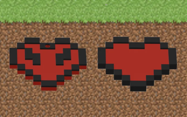 Móc khóa trái tim Minecraft - Phụ kiện độc đáo cho game thủ - Image 2