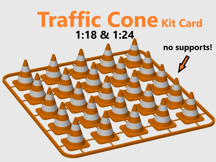 Bộ mô hình cọc tiêu giao thông dạng thẻ (hỗ trợ MMU & đổi màu) tỉ lệ 1:24 và 1:18 - Image 1