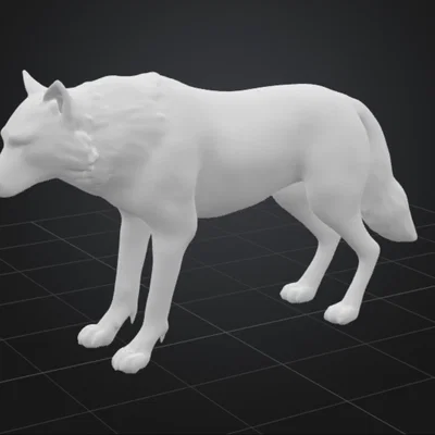 Mô hình chú sói (Wolf) in 3D trang trí độc đáo