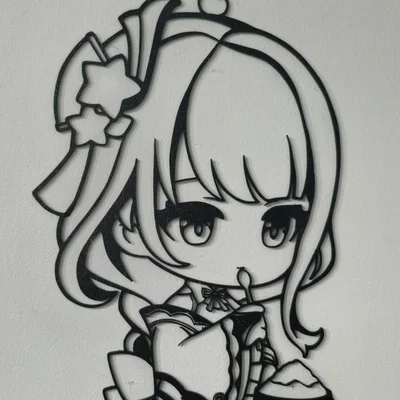 Mô hình trang trí tường Chibi Raiden Shogun (Genshin Impact) cực đẹp