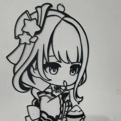 Mô hình trang trí tường Chibi Raiden Shogun (Genshin Impact) cực đẹp