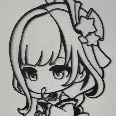 Mô hình trang trí tường Chibi Raiden Shogun (Genshin Impact) cực đẹp