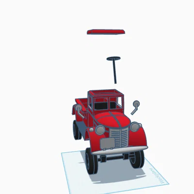 Mô hình xe tải cổ điển lắp ráp trang trí Giáng sinh 3D