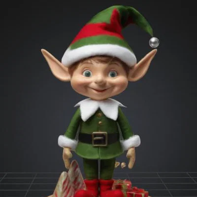 Mô hình 3D chú yêu tinh Elf trang trí Giáng sinh siêu xinh