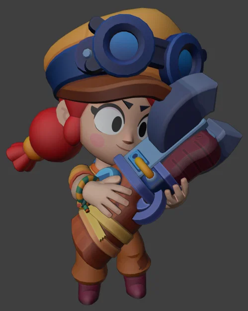 Mô hình 3D Jessie trong Brawl Stars cực chất cho người hâm mộ - Image 1