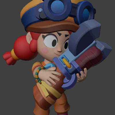 Mô hình 3D Jessie trong Brawl Stars cực chất cho người hâm mộ