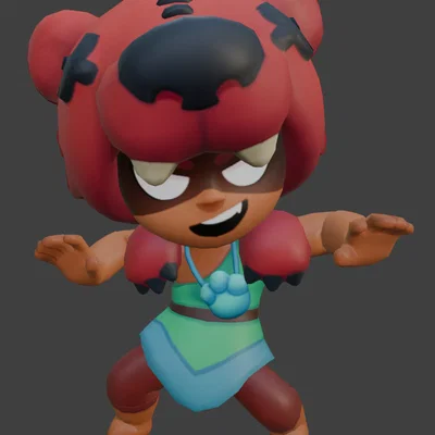 Mô hình 3D Nita và Gấu Bruce từ Brawl Stars sắc nét