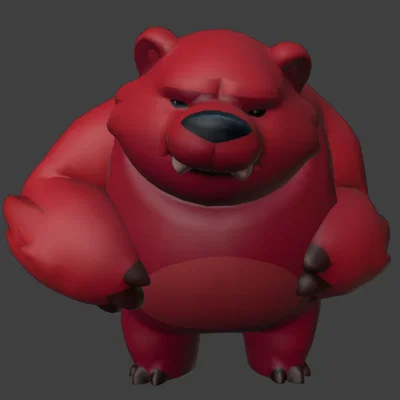 Mô hình 3D Nita và Gấu Bruce từ Brawl Stars sắc nét