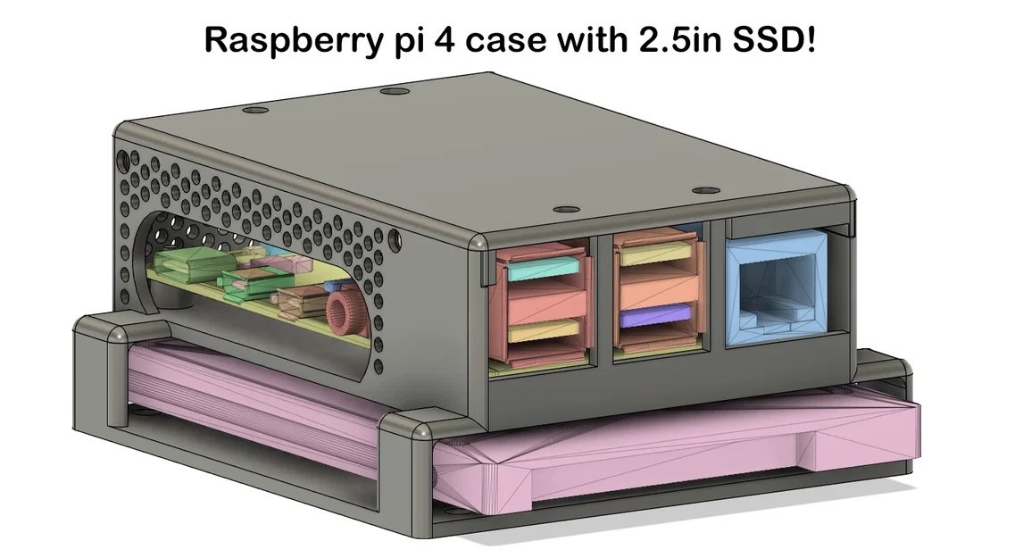 Vỏ hộp Raspberry Pi 4 kèm khay gắn ổ cứng SSD 2.5 inch tiện lợi - Image 1