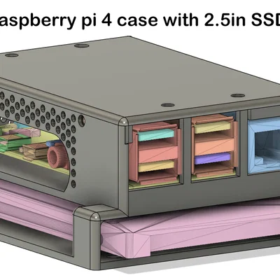 Vỏ hộp Raspberry Pi 4 kèm khay gắn ổ cứng SSD 2.5 inch tiện lợi