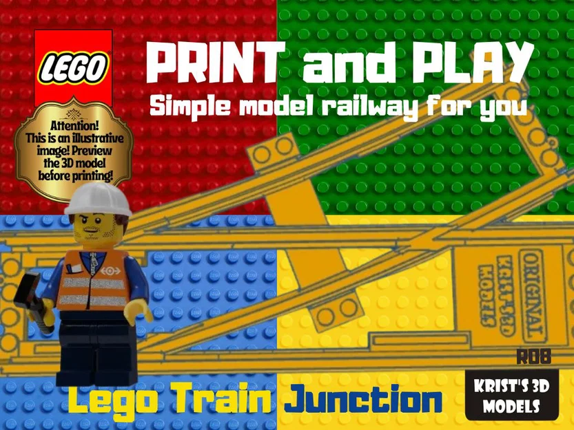 Ray đường sắt rẽ trái cho LEGO Train (LEGO Train Track Junction LEFT) - Image 1