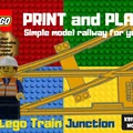 Ray đường sắt rẽ trái cho LEGO Train (LEGO Train Track Junction LEFT) - Thumbnail 1