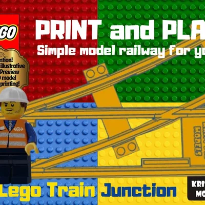 Ray đường sắt rẽ trái cho LEGO Train (LEGO Train Track Junction LEFT)