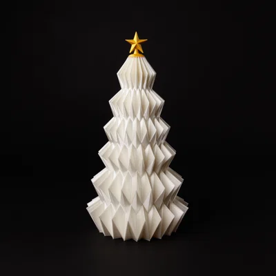 Cây thông Noel hình học phong cách Origami kèm ngôi sao trang trí