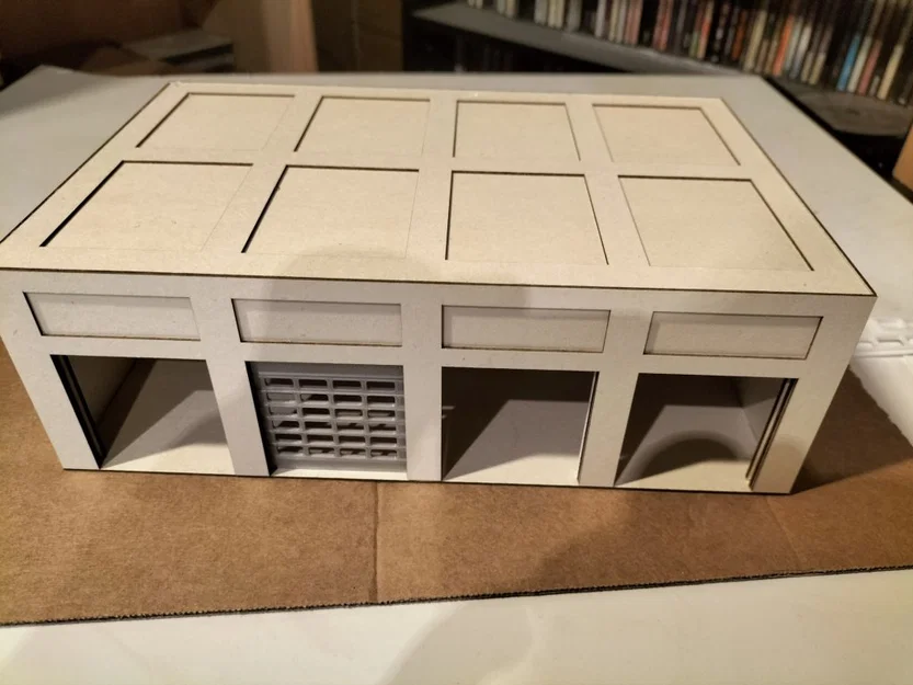 Nhà Xưởng & Gara với Cửa Cuốn Di Động (H0 / 1:87) - Kết hợp Laser Cut & In 3D - Image 1