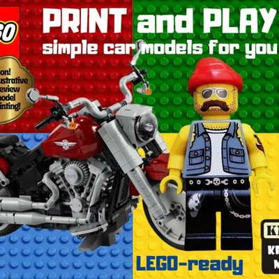 Mô hình xe mô tô 3D tương thích LEGO - Tự in tại nhà cực chất