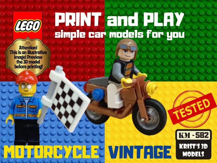 Mô hình xe máy cổ điển (Vintage Motorcycle) cho nhân vật LEGO - Image 1