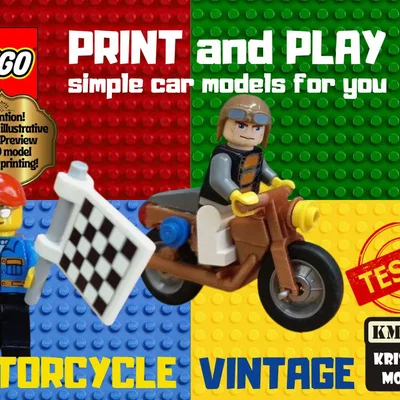 Mô hình xe máy cổ điển (Vintage Motorcycle) cho nhân vật LEGO